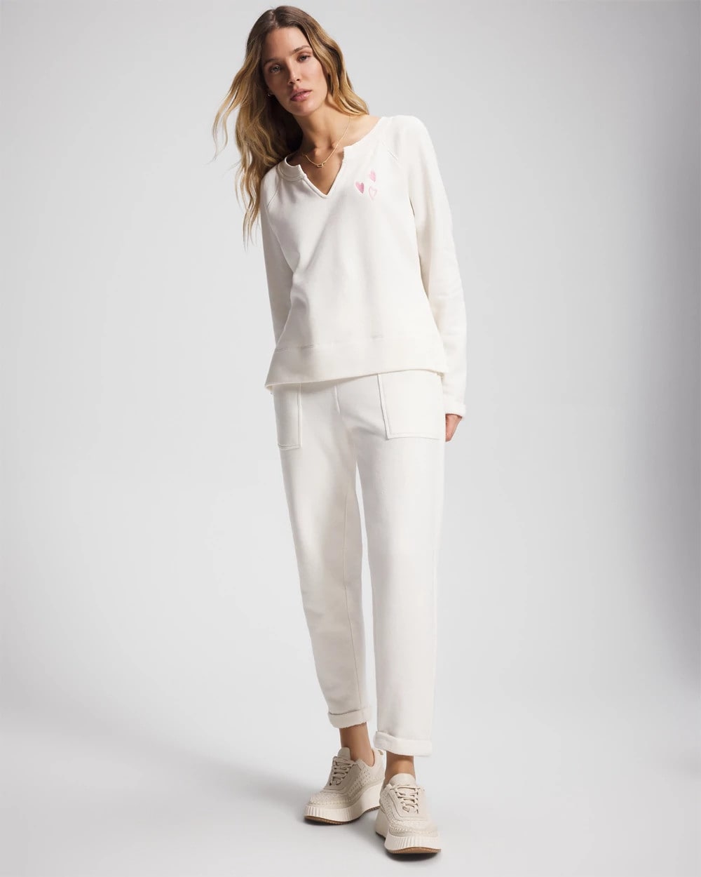 Essential Terry V-Neck Sweatshirt - SHEA | Soma on sale