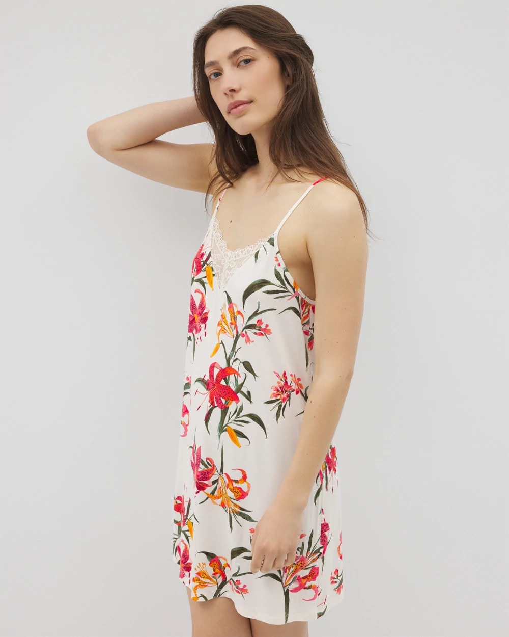 Lace Trim Chemise - LE TIGRE FLORA CHAMPAGNE | Soma outlet