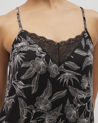 Lace Trim Chemise - PLUMERIA BLOOMS BLK CH | Soma near me