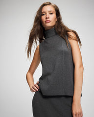 Premier Knit Sweater Turtleneck Sleeveless Top - HEATHER QUARTZ | Soma on sale