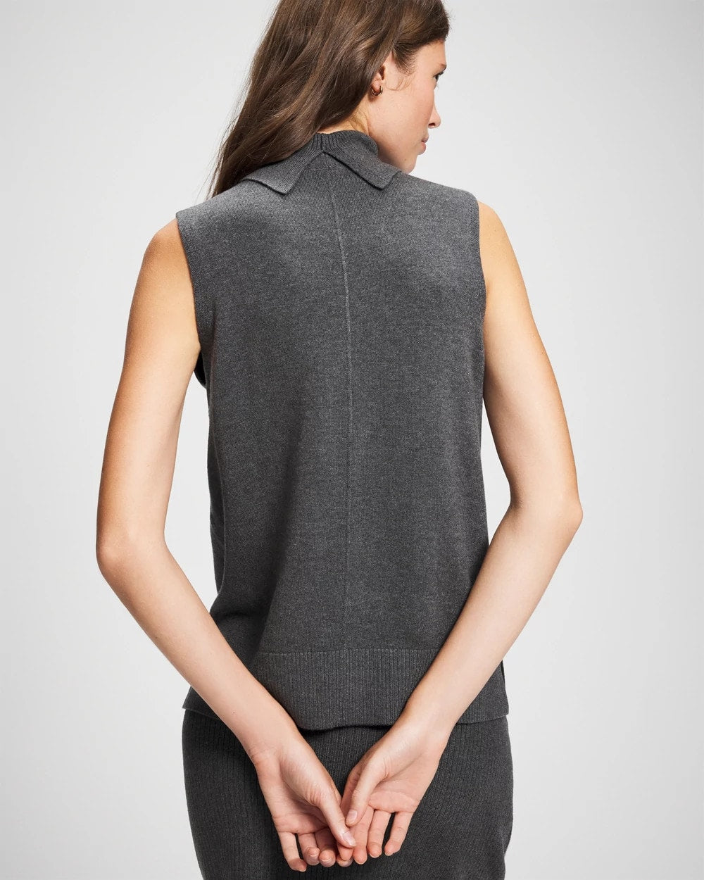 Premier Knit Sweater Turtleneck Sleeveless Top - HEATHER QUARTZ | Soma on sale