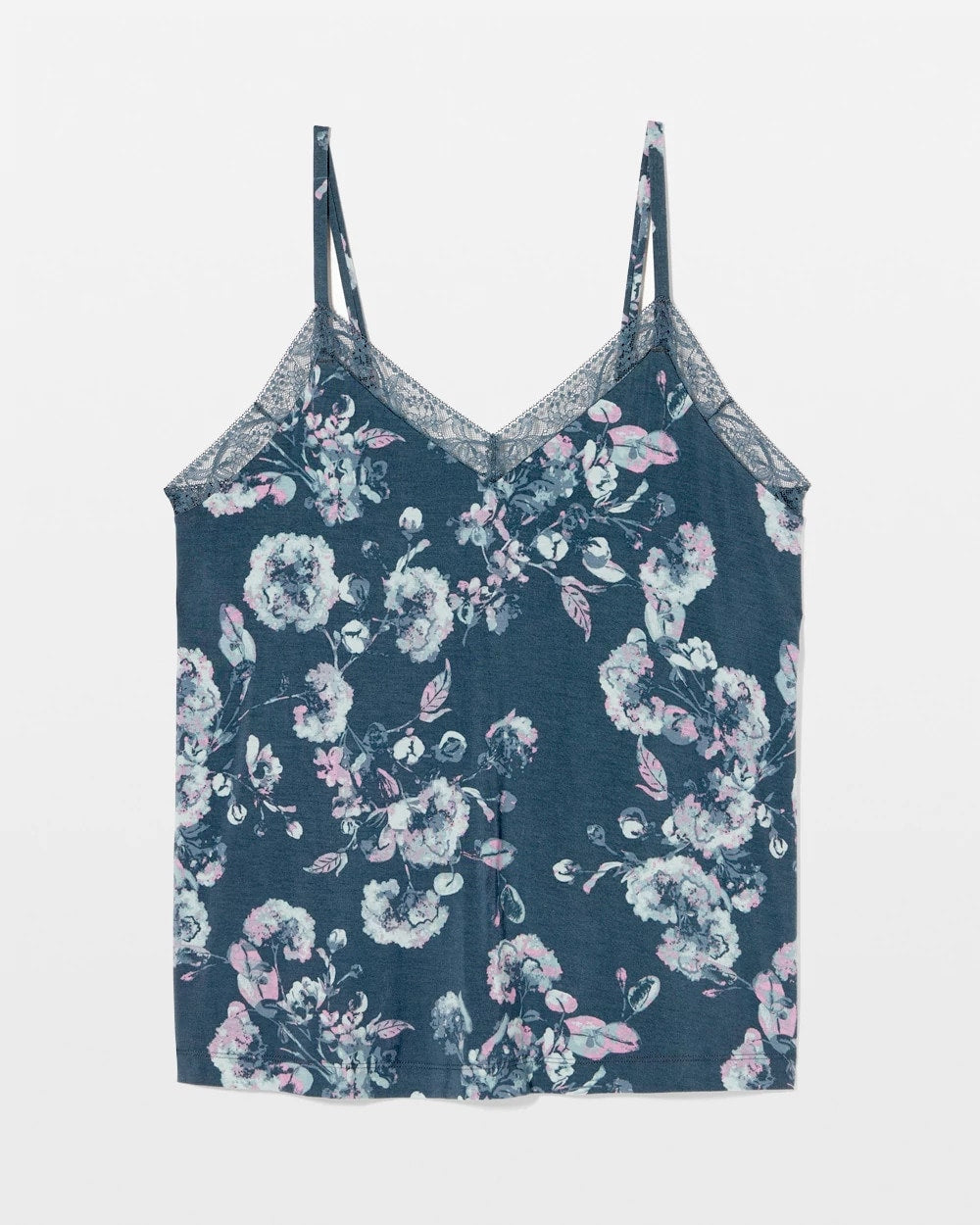 Lace Trim Pajama Cami - FLORA SHIMMER PETROL | Soma outlet