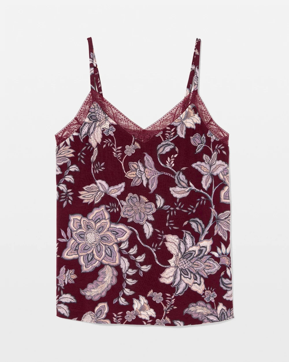 Lace Trim Pajama Cami - PAISLEY SPLENDOR PLUM | Soma for sale