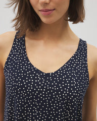 Printed V-Neck Pajama Tank - DOT OBSESSED NAVY | Soma outlet
