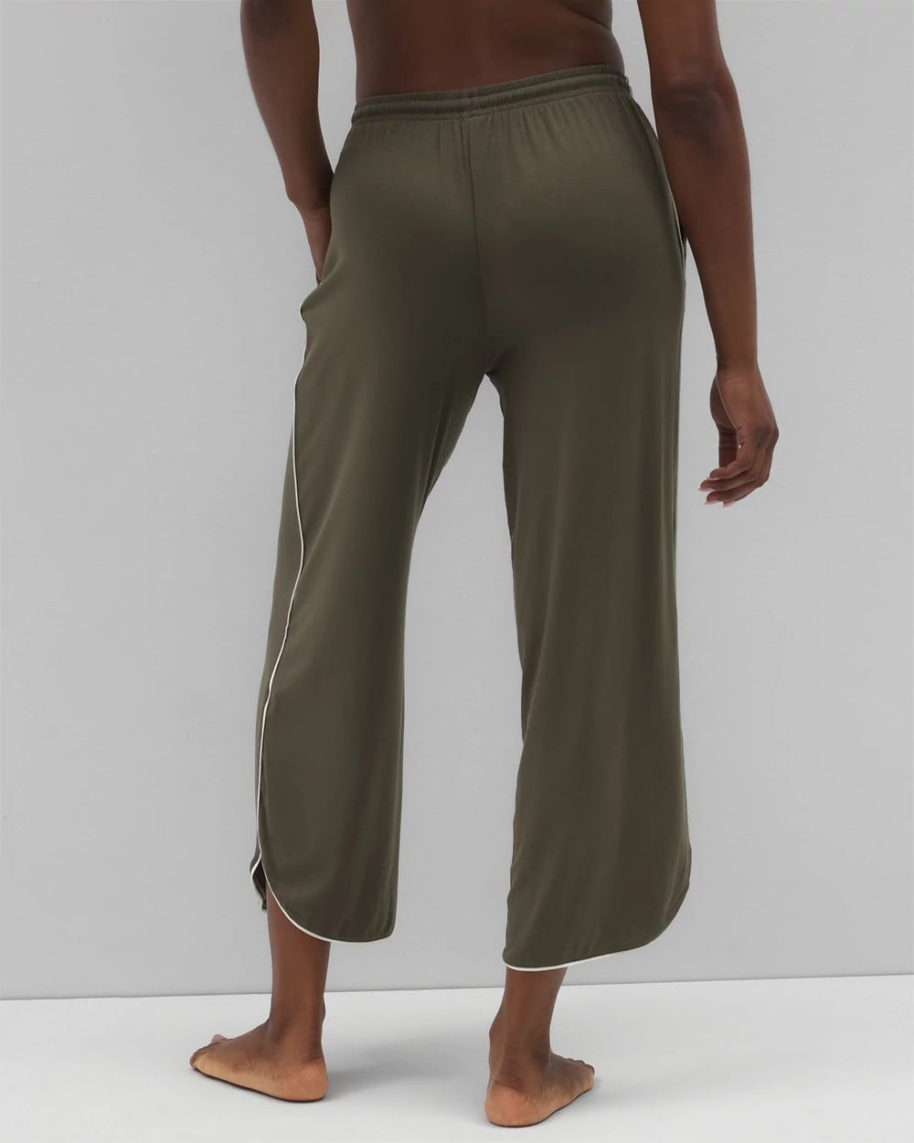 Solid Piped Crop Pajama Pant - GRAPE LEAF | Soma sale