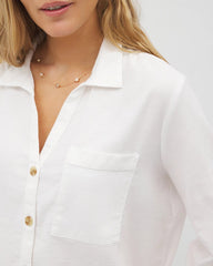 Beach Cotton Long Sleeve Button-Up - OPTIC WHITE | Soma outlet