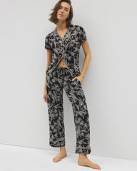 Printed Pajama Pants - PLUMERIA BLOOMS BLK CH | Soma sale