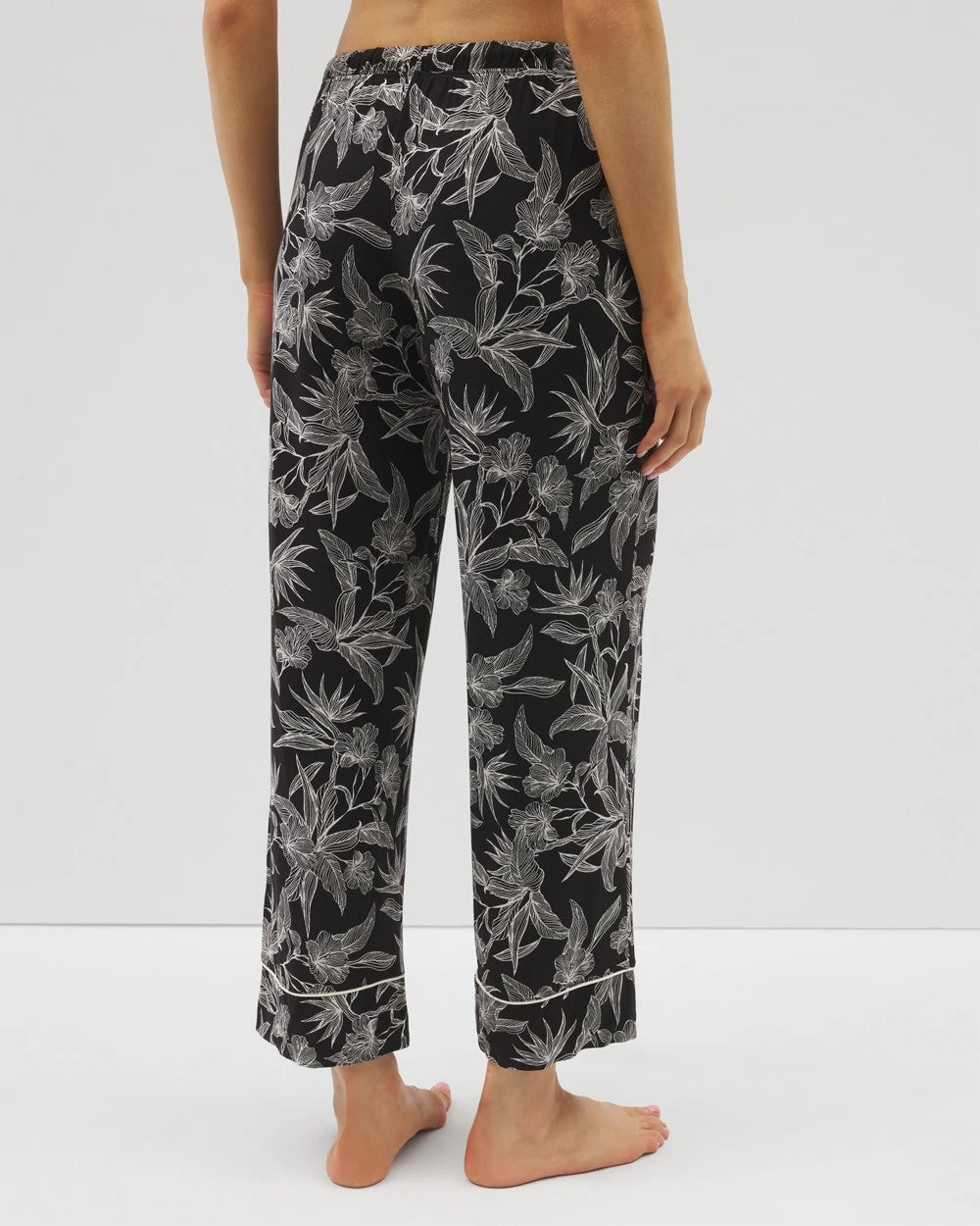 Printed Pajama Pants - PLUMERIA BLOOMS BLK CH | Soma sale