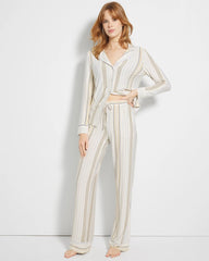 Printed Pajama Pants - SUMMIT STRIPE CHAMPAGNE | Soma Online