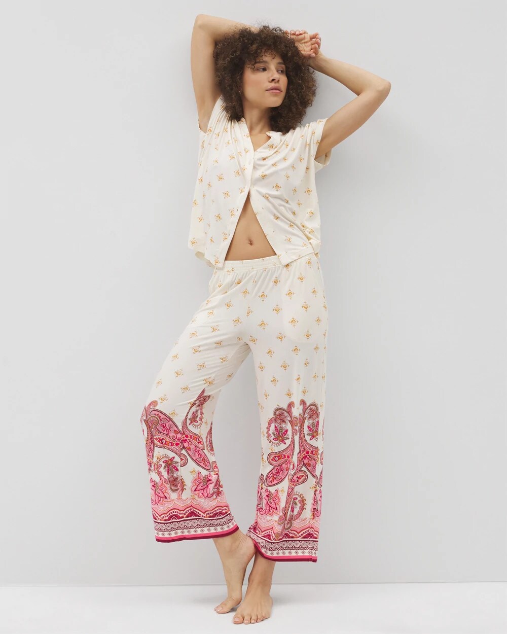 Cropped Pajama Pants - KASHMIR PAISLEY PLCD CH | Soma near me