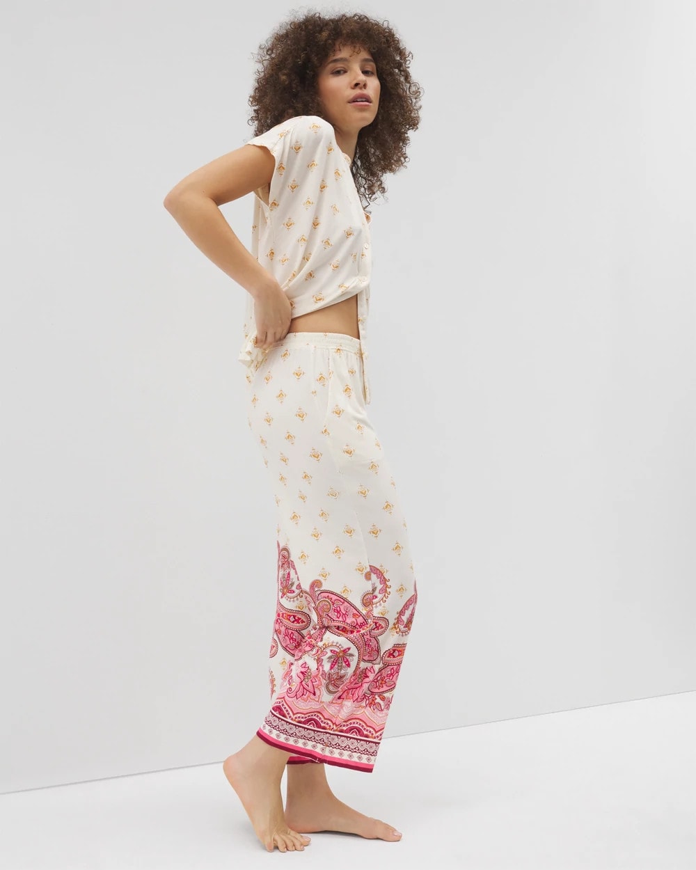 Cropped Pajama Pants - KASHMIR PAISLEY PLCD CH | Soma near me