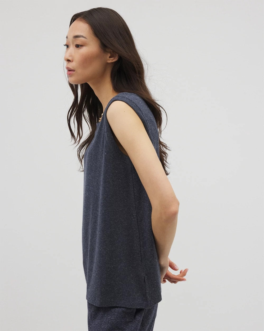 Rib Knit Sleeveless Top - HEATHER ECLIPSE | Soma sale