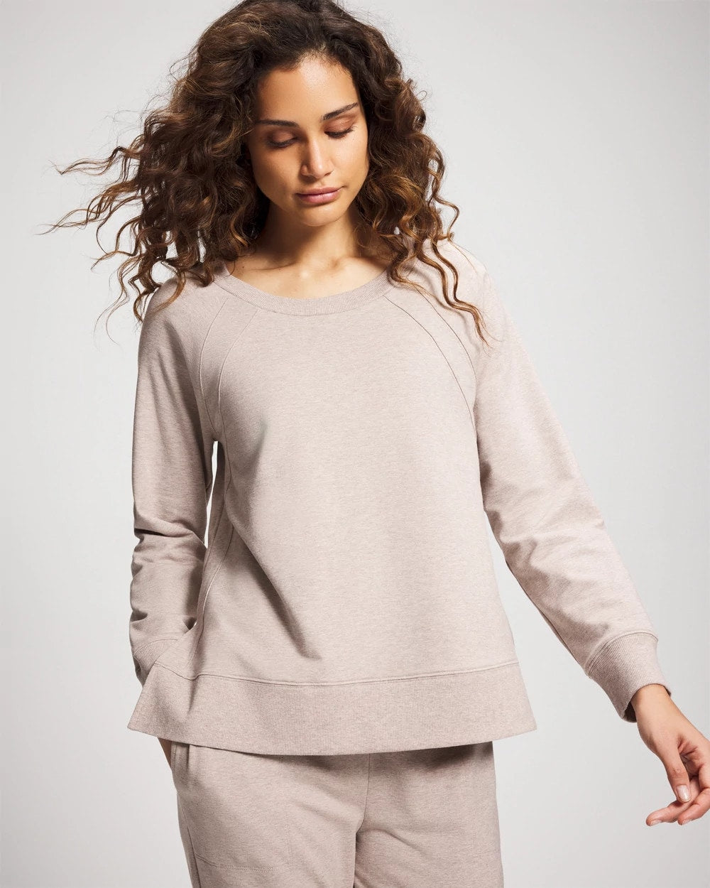 Essential Terry Crewneck Sweatshirt - HEATHER MINK | Soma Online