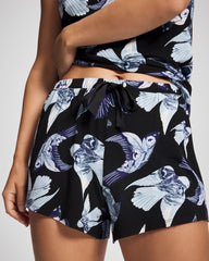 Satin Trim Pajama Short - WHIMSICAL WINGS BLK MID | Soma sale