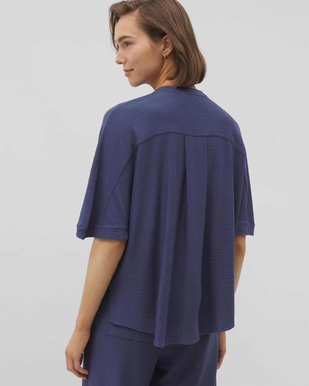 Crinkle Knit Relaxed Button-Up Top - LUNAR TIDE | Soma Online