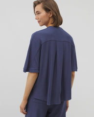 Crinkle Knit Relaxed Button-Up Top - LUNAR TIDE | Soma Online