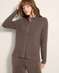 Button-Up Sweater - HEATHER COCOA | Soma outlet