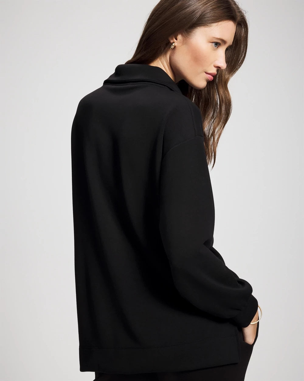 Modern Modal Quarter Zip Sweatshirt - BLACK | Soma outlet