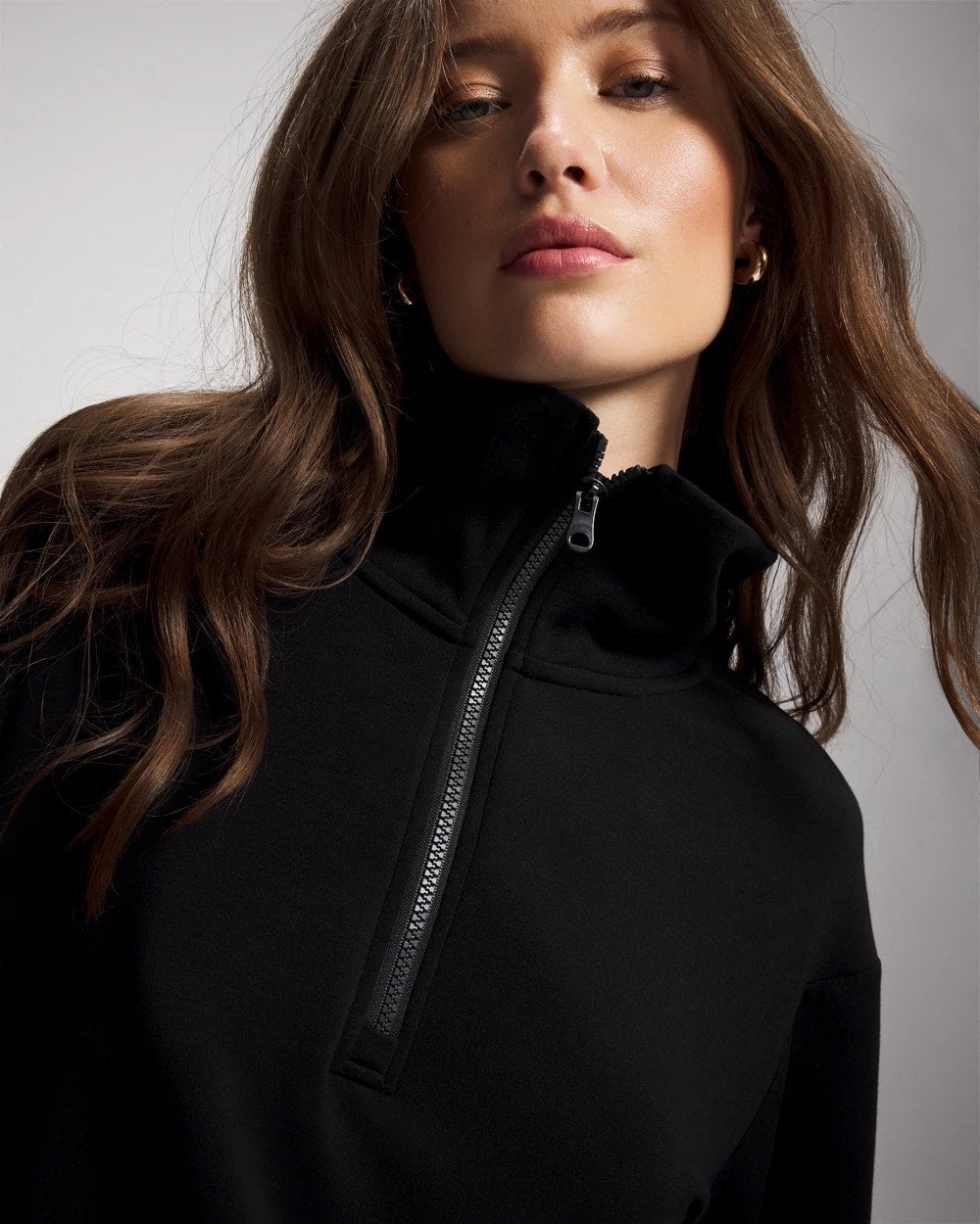 Modern Modal Quarter Zip Sweatshirt - BLACK | Soma outlet