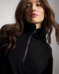 Modern Modal Quarter Zip Sweatshirt - BLACK | Soma outlet