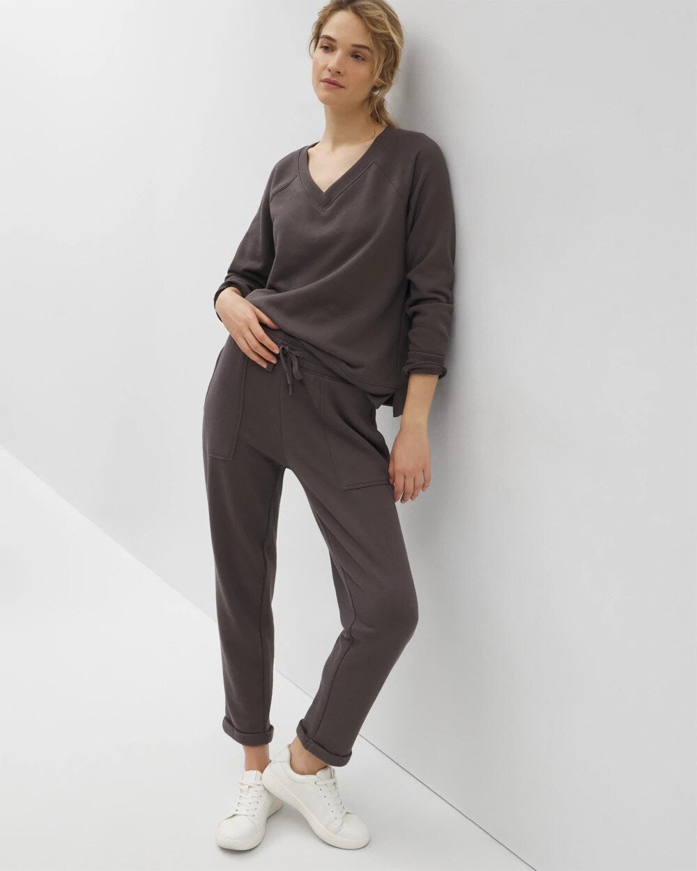 V-Neck Sweatshirt - GALAXY GRAY | Soma sale