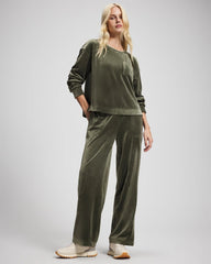 Velour Straight Leg Pants - DARK SAGE | Soma near me