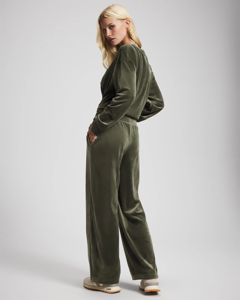 Velour Straight Leg Pants - DARK SAGE | Soma near me