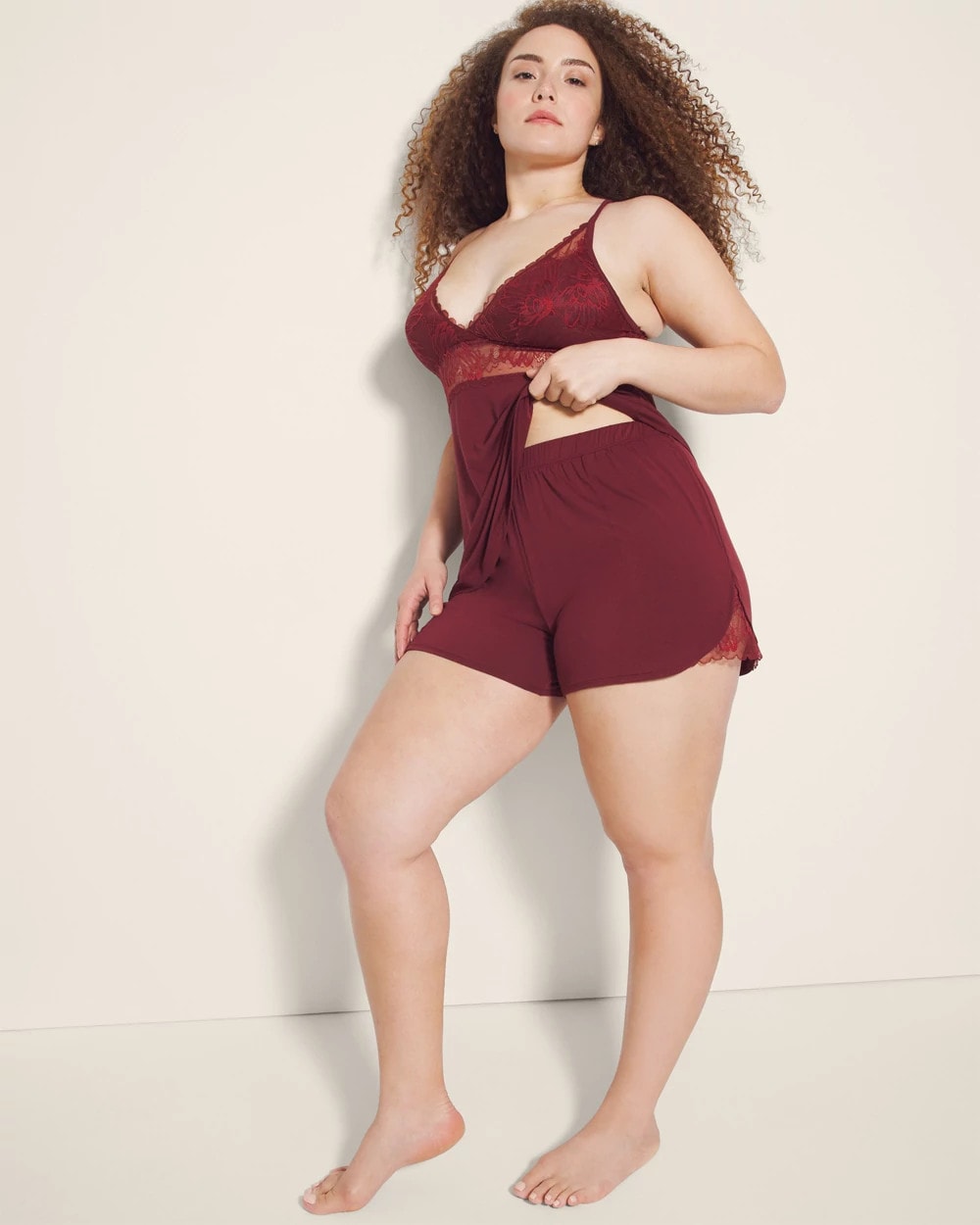Lace Trim Pajama Shorts - VERMILLION | Soma on sale