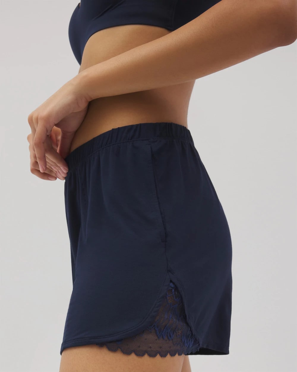 Lace Trim Pajama Shorts - NIGHTFALL NAVY | Soma sale