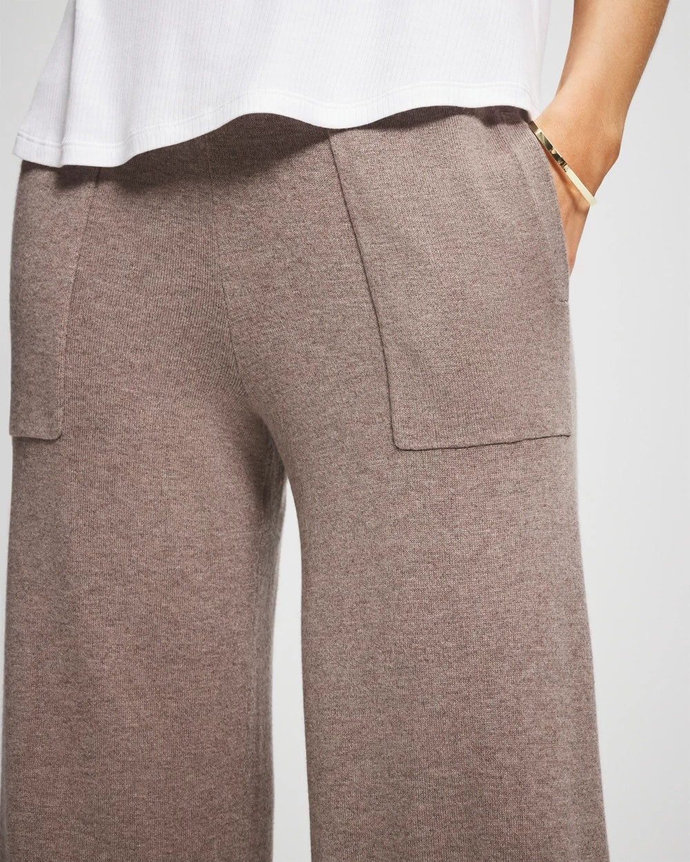 Premier Knit Sweater Wide Leg Pant - HEATHER FAWN | Soma outlet