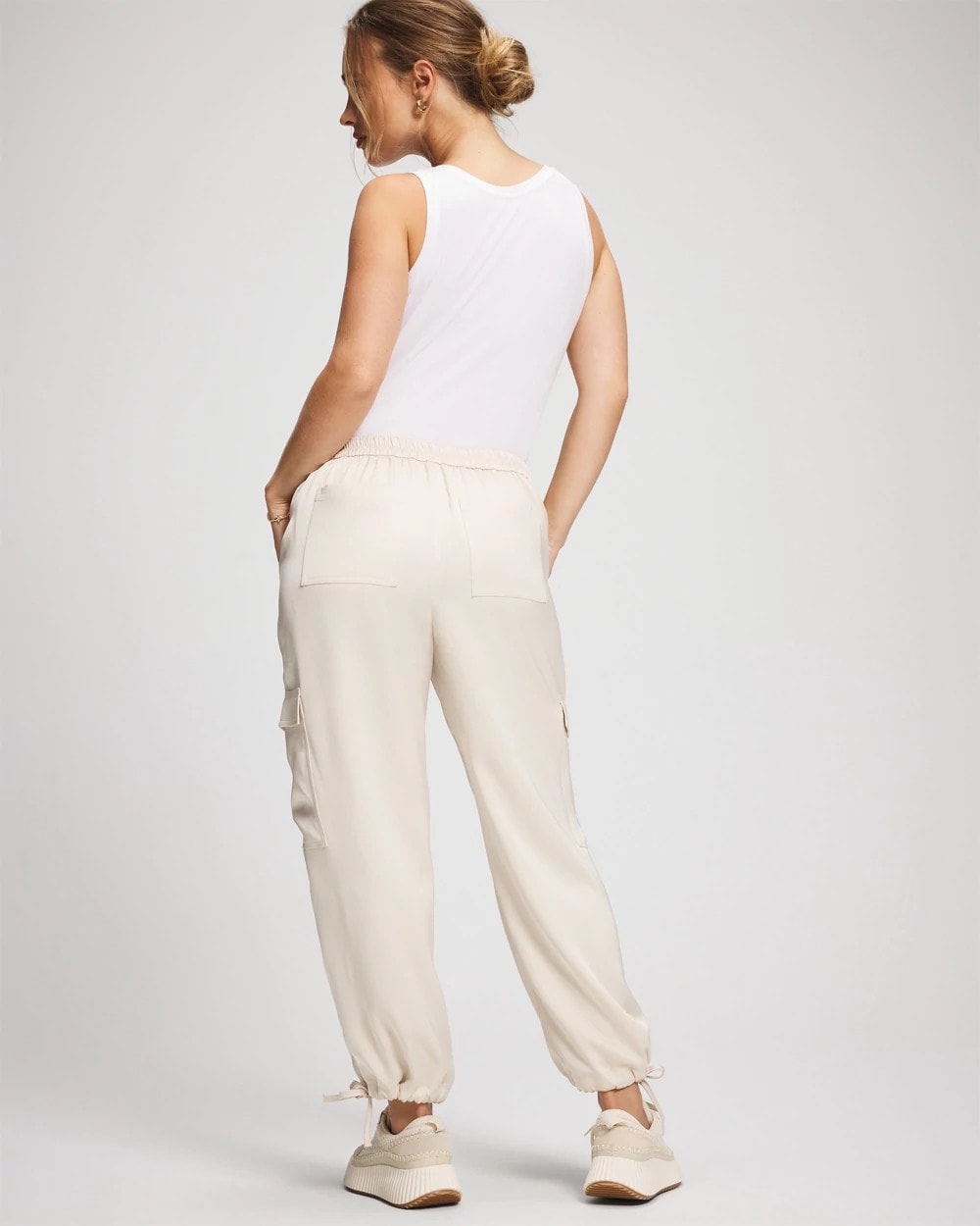 Satin Relaxed Cargo Pant - PARCHMENT | Soma near me
