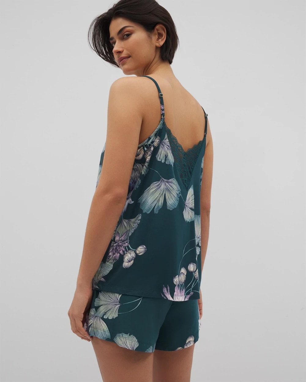 Lace Trim Pajama Cami - HAVEN BOTANICAL DARK SEA | Soma sale