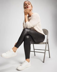 High Waist Faux Leather Legging - BLACK | Soma outlet