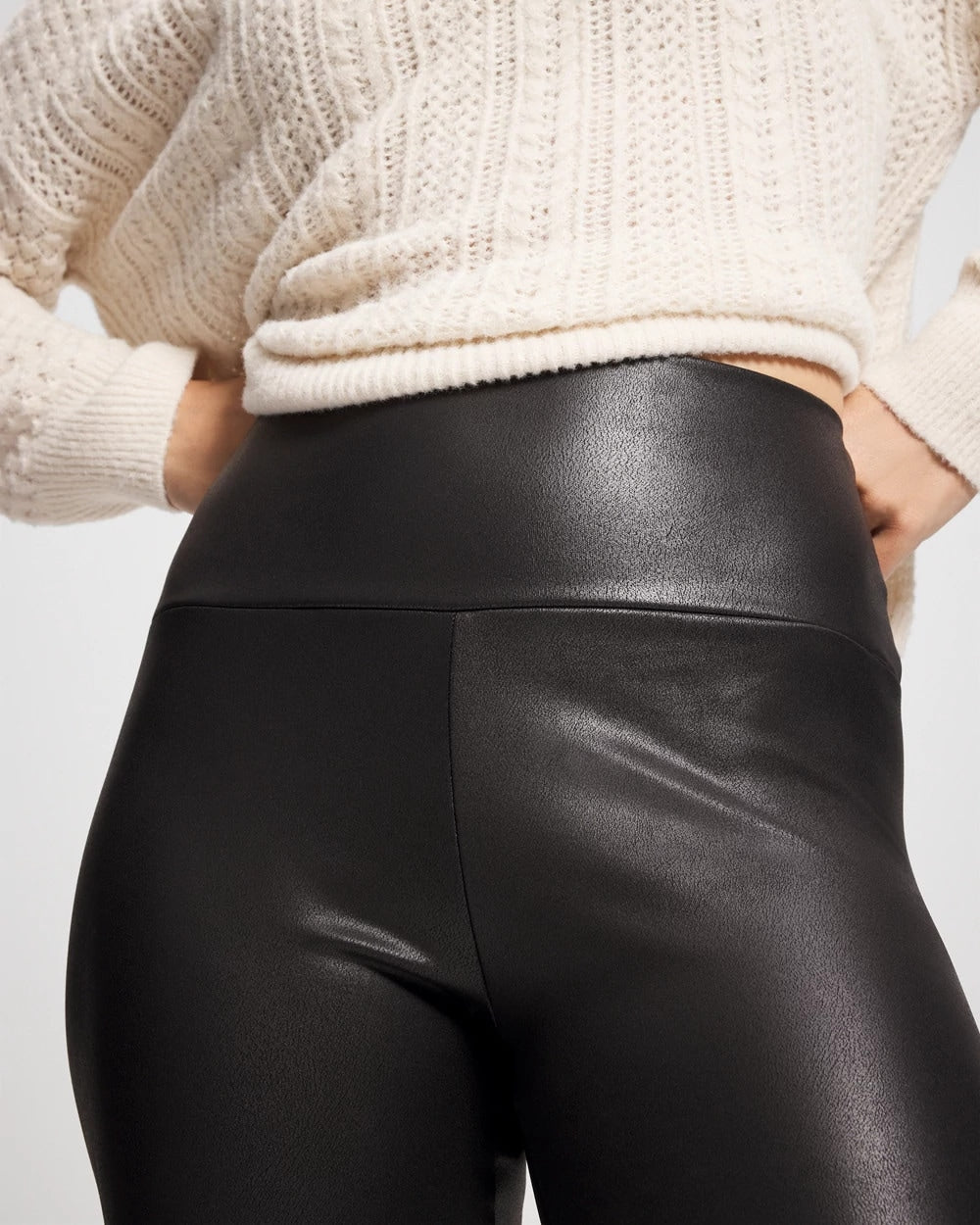 High Waist Faux Leather Legging - BLACK | Soma outlet