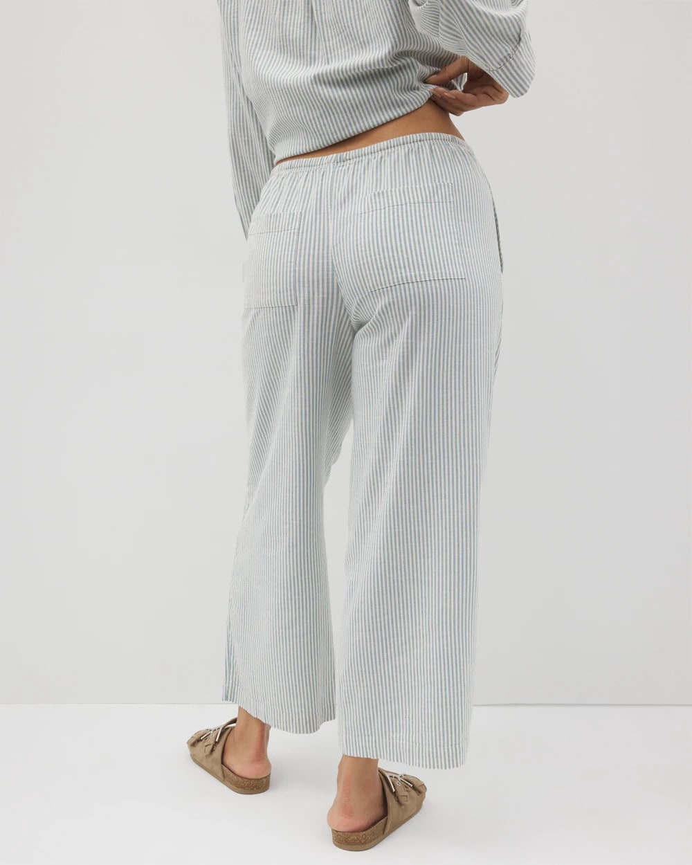 Beach Cotton Crop Pant - BLUE HEAVEN STRIPE | Soma for sale