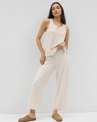 Crinkle Knit Wide Leg Pant - PARCHMENT | Soma outlet
