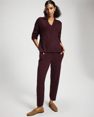 Premier Knit Straight Leg Ankle Pant - MERLOT | Soma discount
