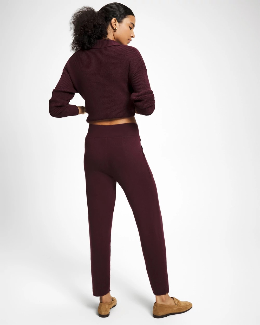 Premier Knit Straight Leg Ankle Pant - MERLOT | Soma discount