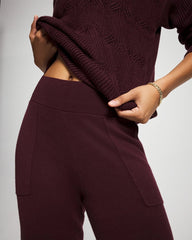 Premier Knit Straight Leg Ankle Pant - MERLOT | Soma discount