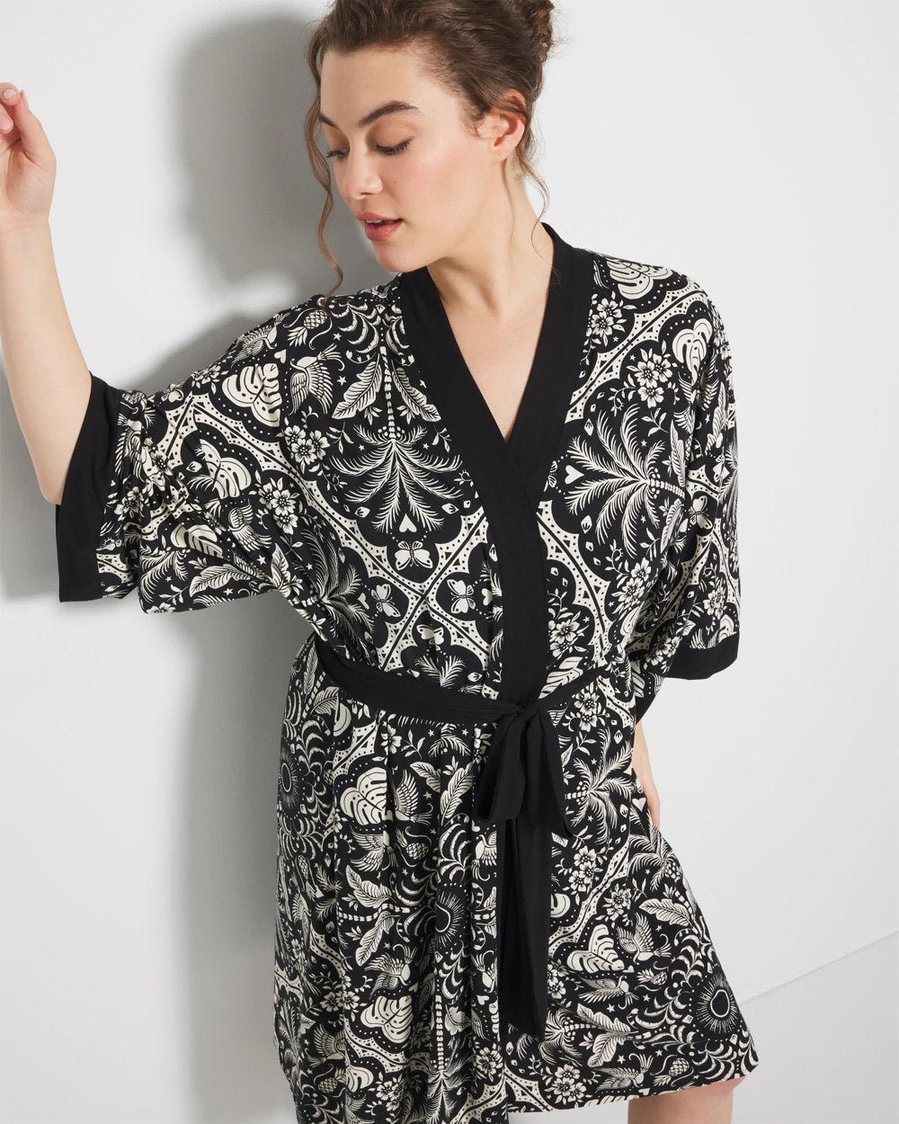 Short Robe - AMAZONIA TILE BLACK | Soma Online