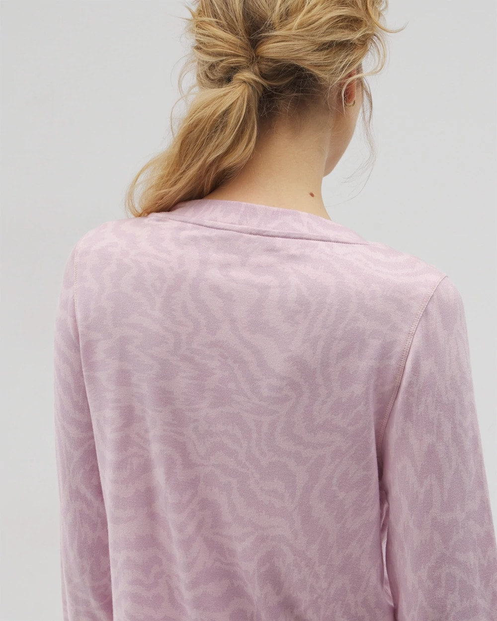 Long-Sleeve V-Neck Pajama Top - CANT BE TAMED LILAC | Soma for sale