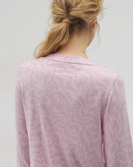Long-Sleeve V-Neck Pajama Top - CANT BE TAMED LILAC | Soma for sale