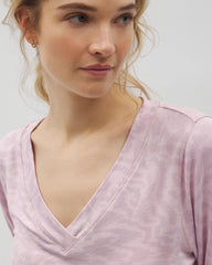 Long-Sleeve V-Neck Pajama Top - CANT BE TAMED LILAC | Soma for sale