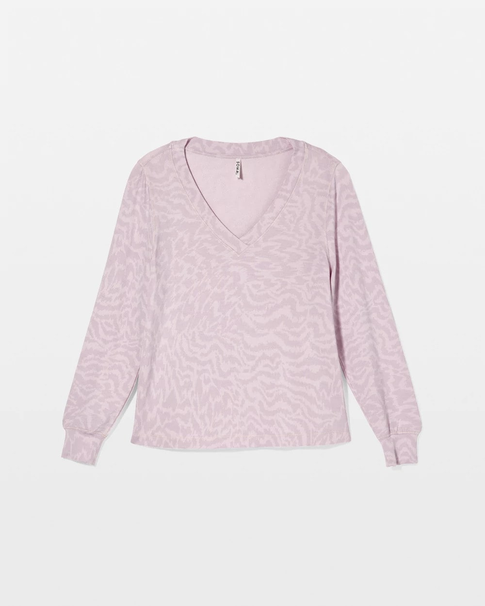 Long-Sleeve V-Neck Pajama Top - CANT BE TAMED LILAC | Soma for sale