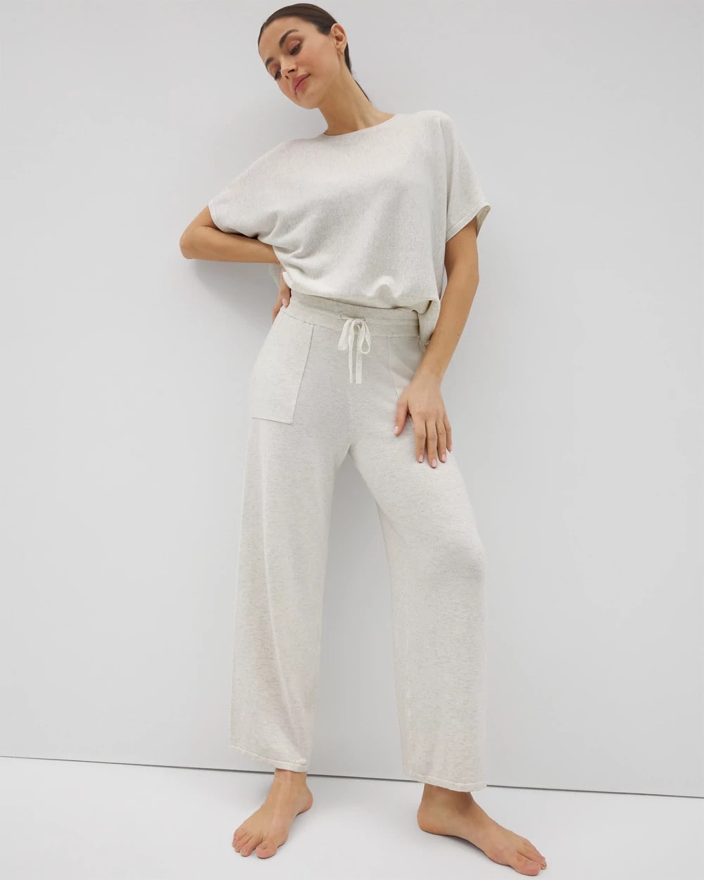 Sweater Wide-Leg Crop Pant - HEATHER CRYSTAL | Soma near me