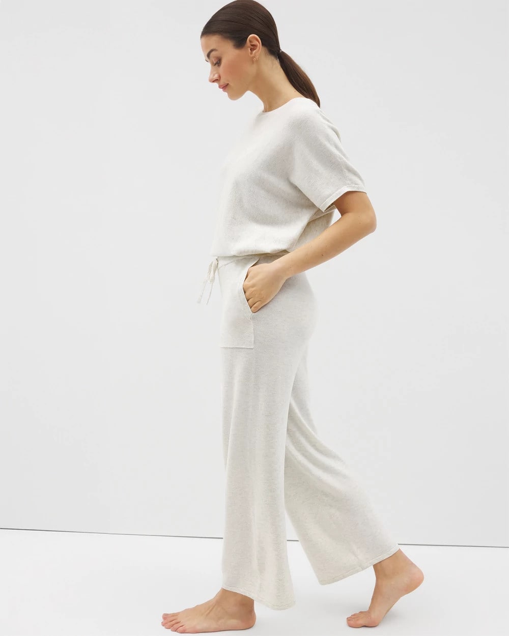 Sweater Wide-Leg Crop Pant - HEATHER CRYSTAL | Soma near me