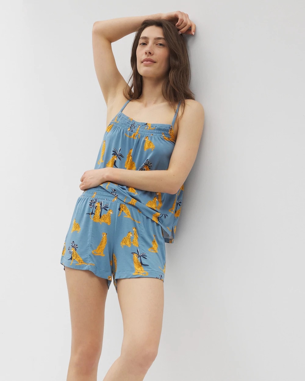 Smocked Pajama Cami - FELINE FUN BLUE HEAVEN | Soma outlet
