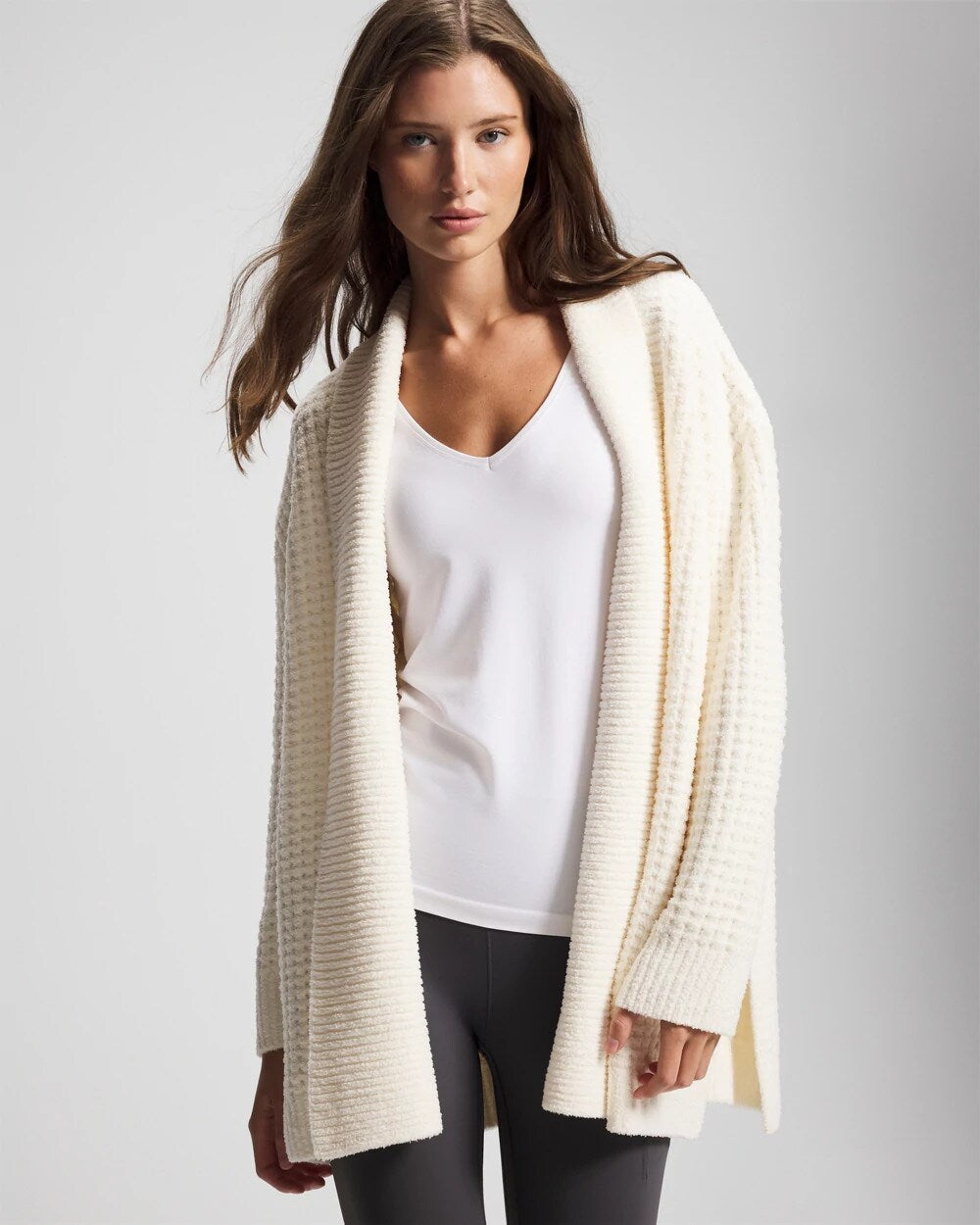 Textured Cardigan Sweater - IVORY | Soma outlet
