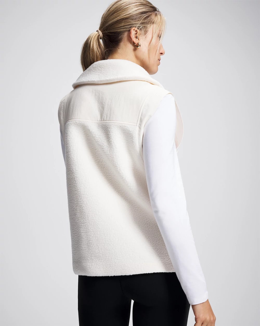 Sherpa Zip Up Vest - IVORY | Soma near me