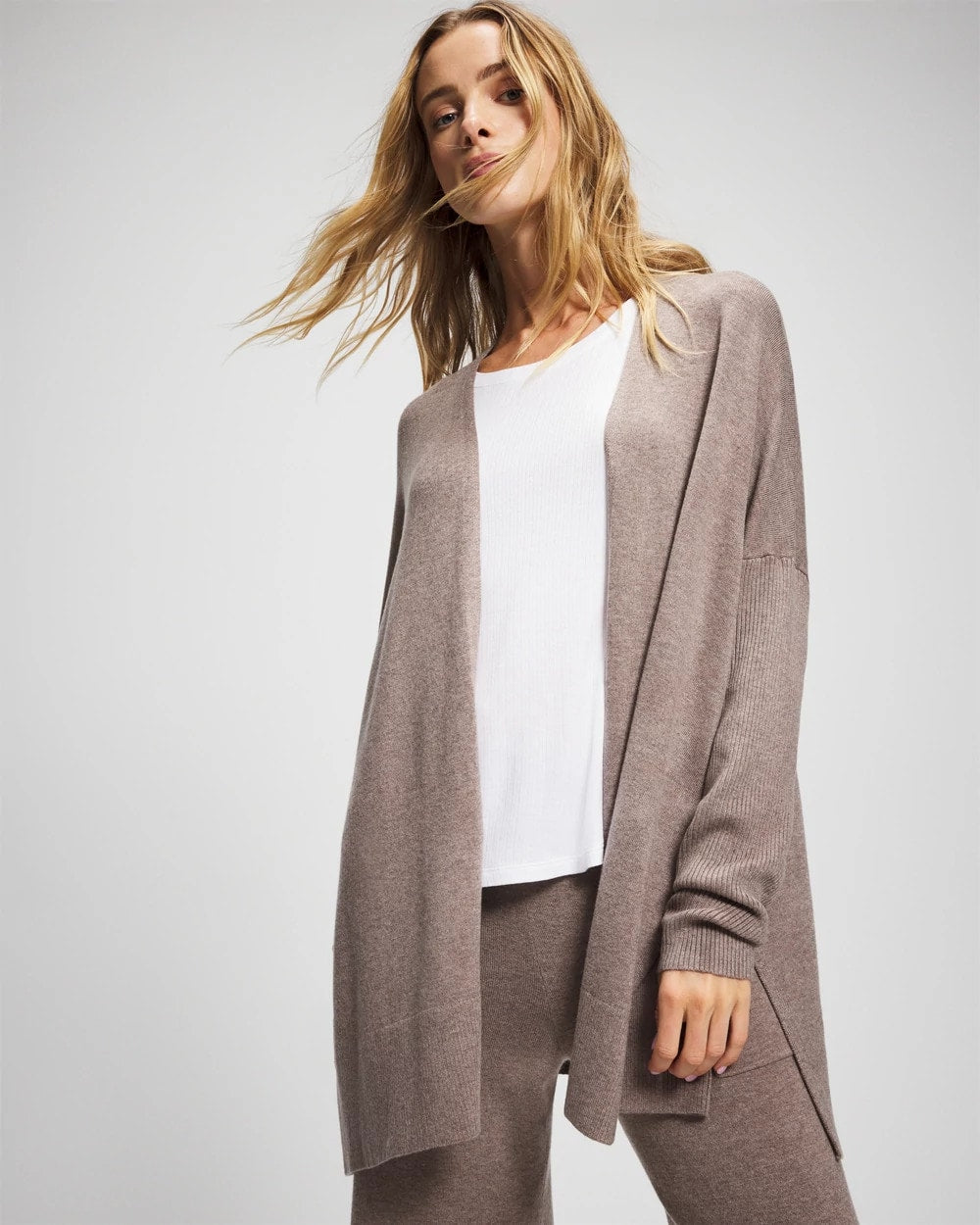 Premier Knit Sweater Wrap - HEATHER FAWN | Soma sale